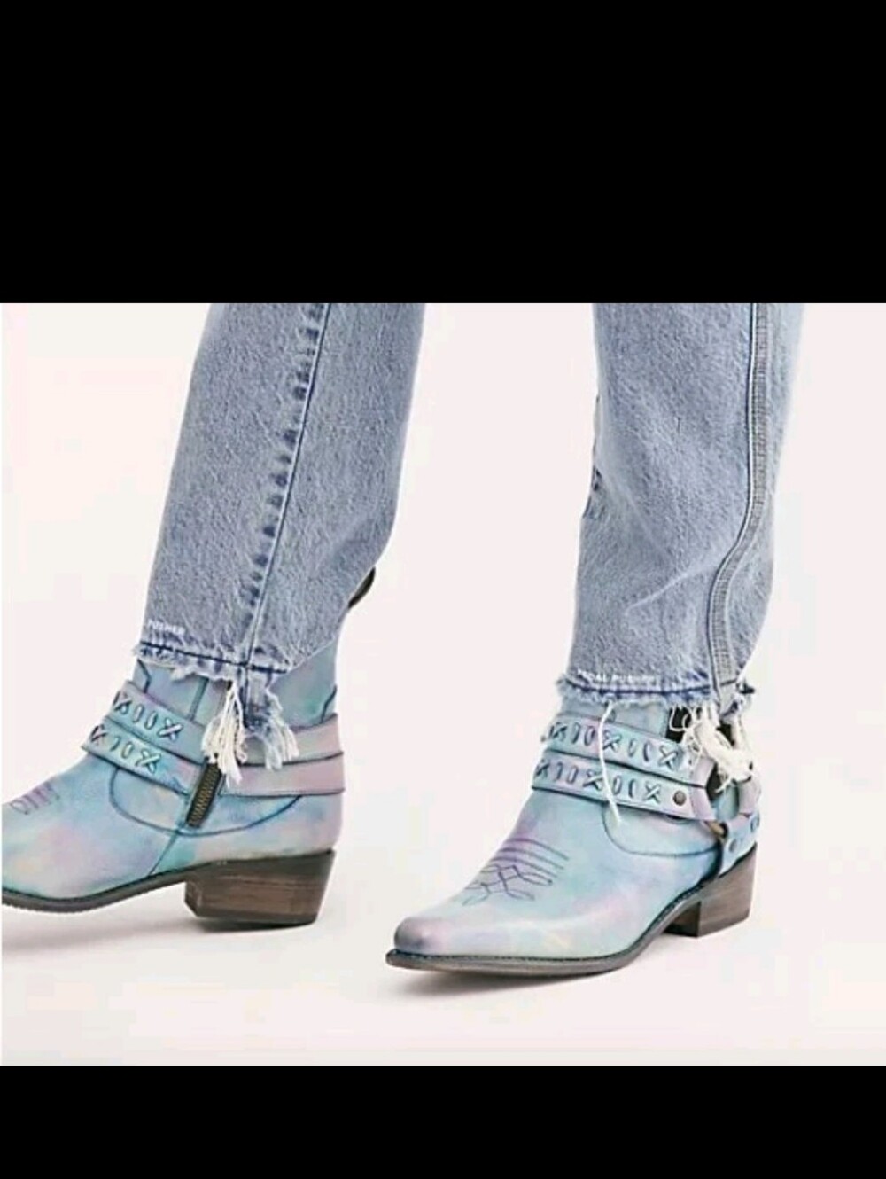 BED|STU NIB Sz 7 Watercolor Leather Cowboy Boots Free People